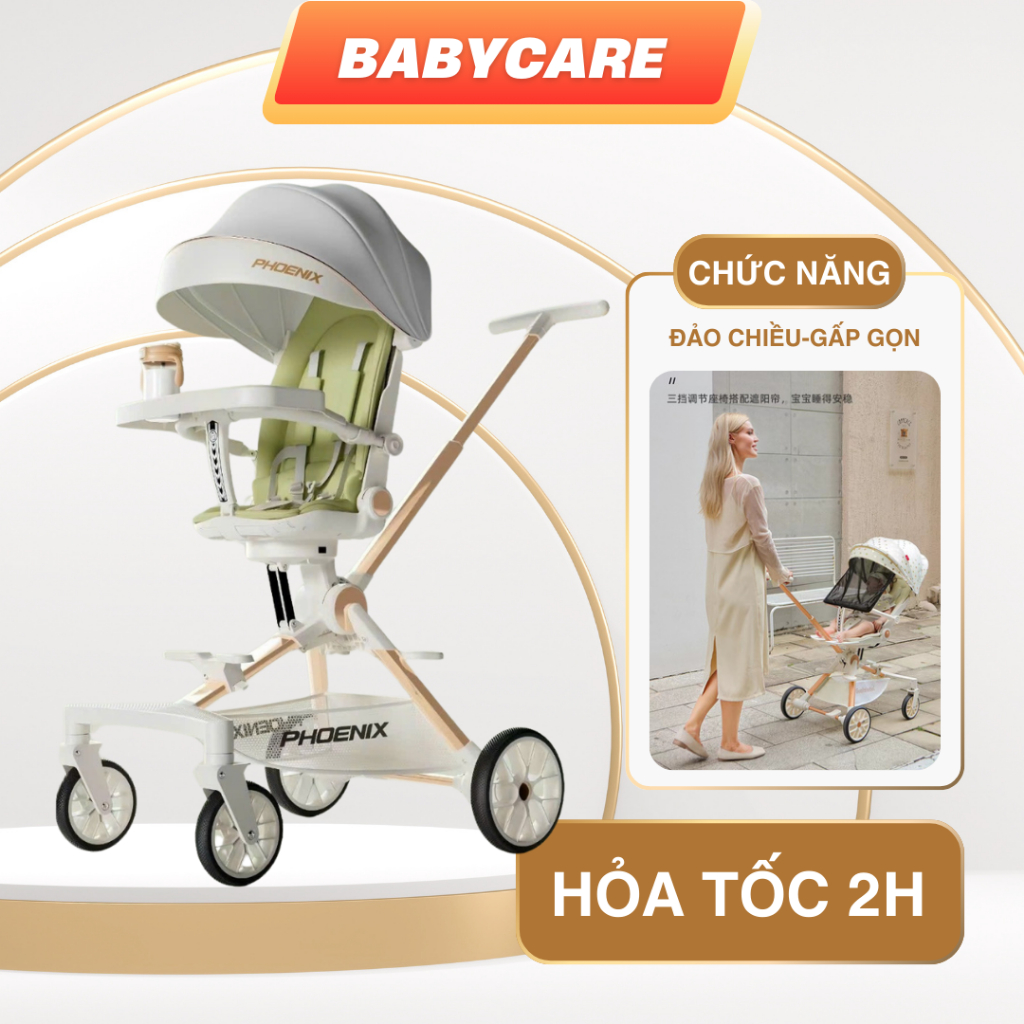 [HỎA TỐC HCM] Xe đẩy cho bé sơ sinh G500-1 đủ màu có kèm bàn ăn dặm mẫu mới nhất 2024 (full hộp đã l