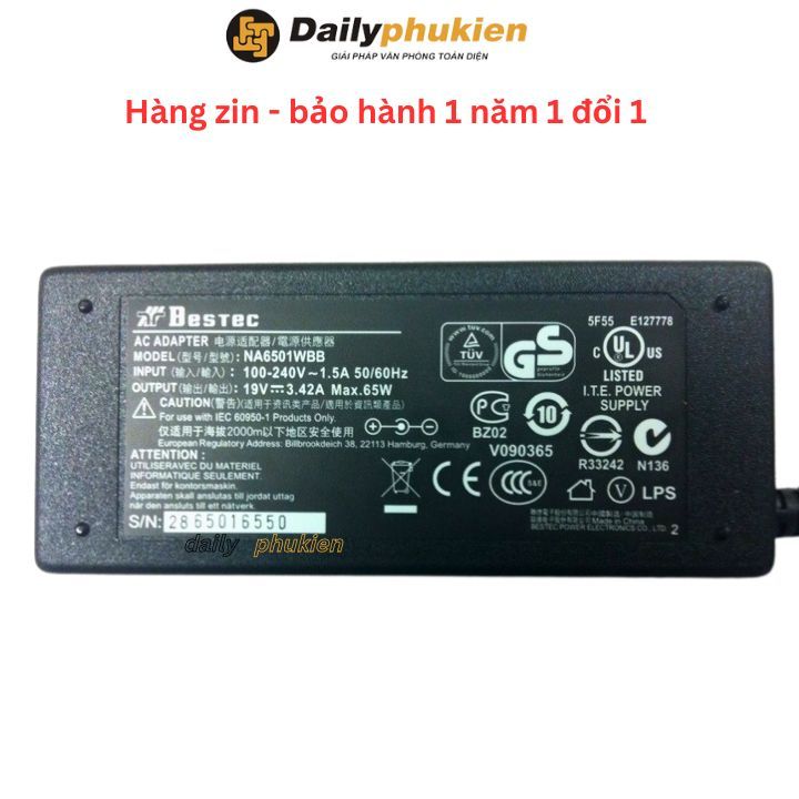 Adapter nguồn màn hình Viewsonic 19v 2.63a / 3.42a