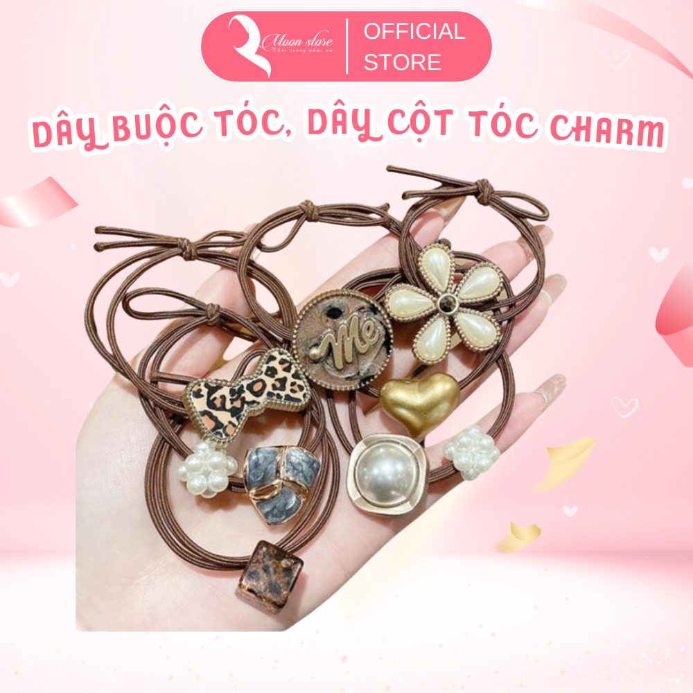 Dây buộc tóc, dây cột tóc Charm phong cách Hàn Quốc