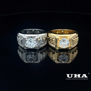 N1229 Nhẫn nam có lót lòng đính đá CZ cao cấp thiết ké sang trọng tinh tế UHA