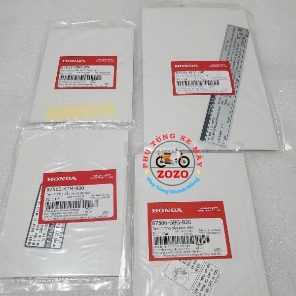 Bộ tem thông số Super Dream ( 4 tem )  - 87560-KTM-900/ 87505-KFV-790/ 87506-GBG-B20/ 87513-GBG-B20