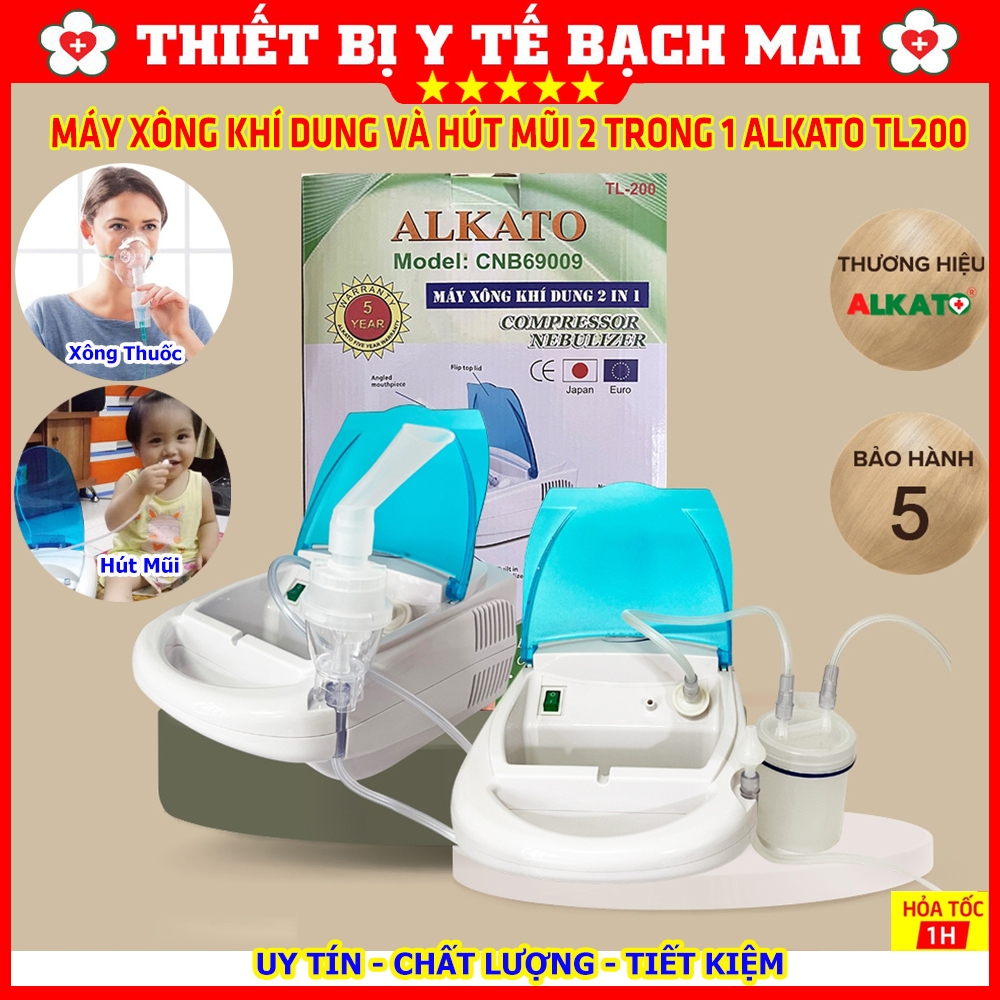 Máy Xông Khí Dung Và Hút Mũi 2 Trong 1 ALKATO TL200 - Dòng Chuyên Xông, Bảo Hành 5 Năm