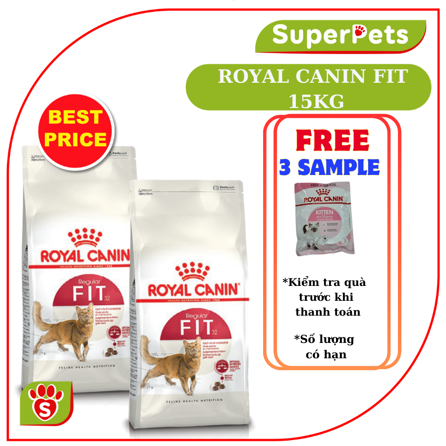 [15KG] FIT Hạt Khô Cho Mèo Trưởng Thành Vận Động Thường Xuyên Royal Canin Fit SUPERPETS VIỆT NAM