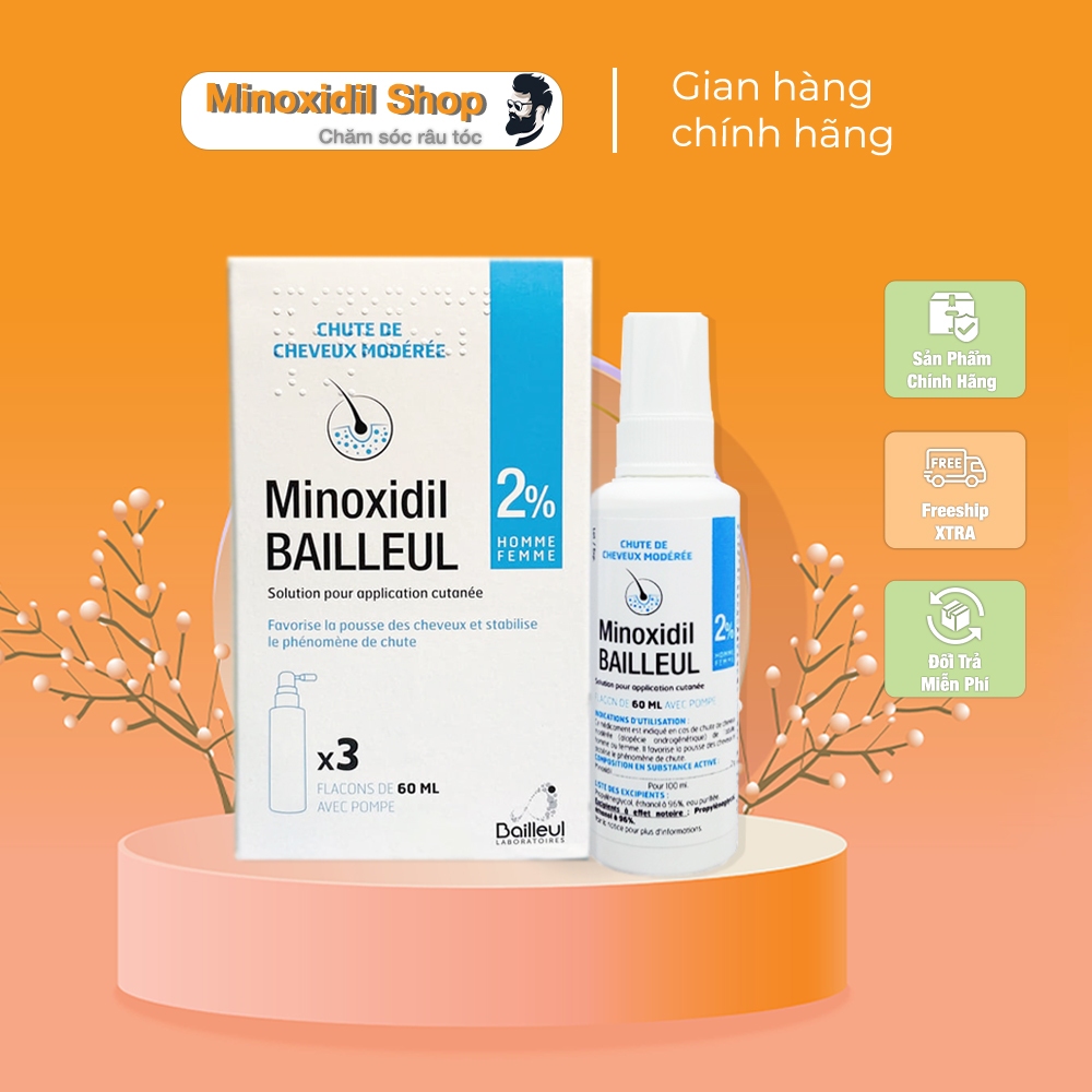 Xịt Mọc Tóc Bailleul 2% Pháp