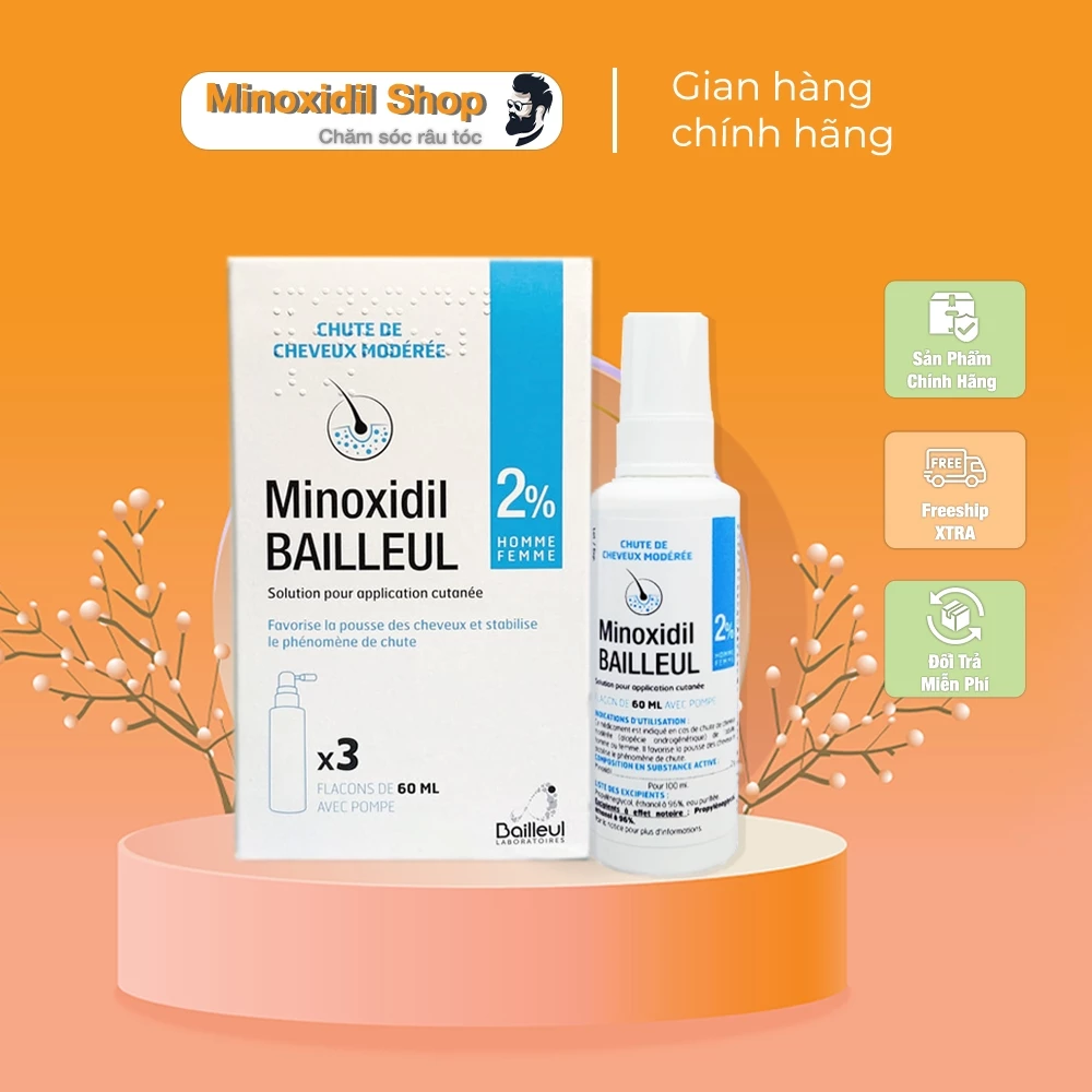 Xịt Mọc Tóc Minoxidil Bailleul 2% Pháp