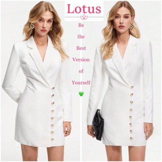 Lotus Đầm Dự Tiệc Sang Trọng| Đầm Blazer Nữ Màu Trắng Form Ôm| Vest Nữ Dáng Ngắn Váy Công Sở Dáng Ôm Body Tay Dài Đi Làm