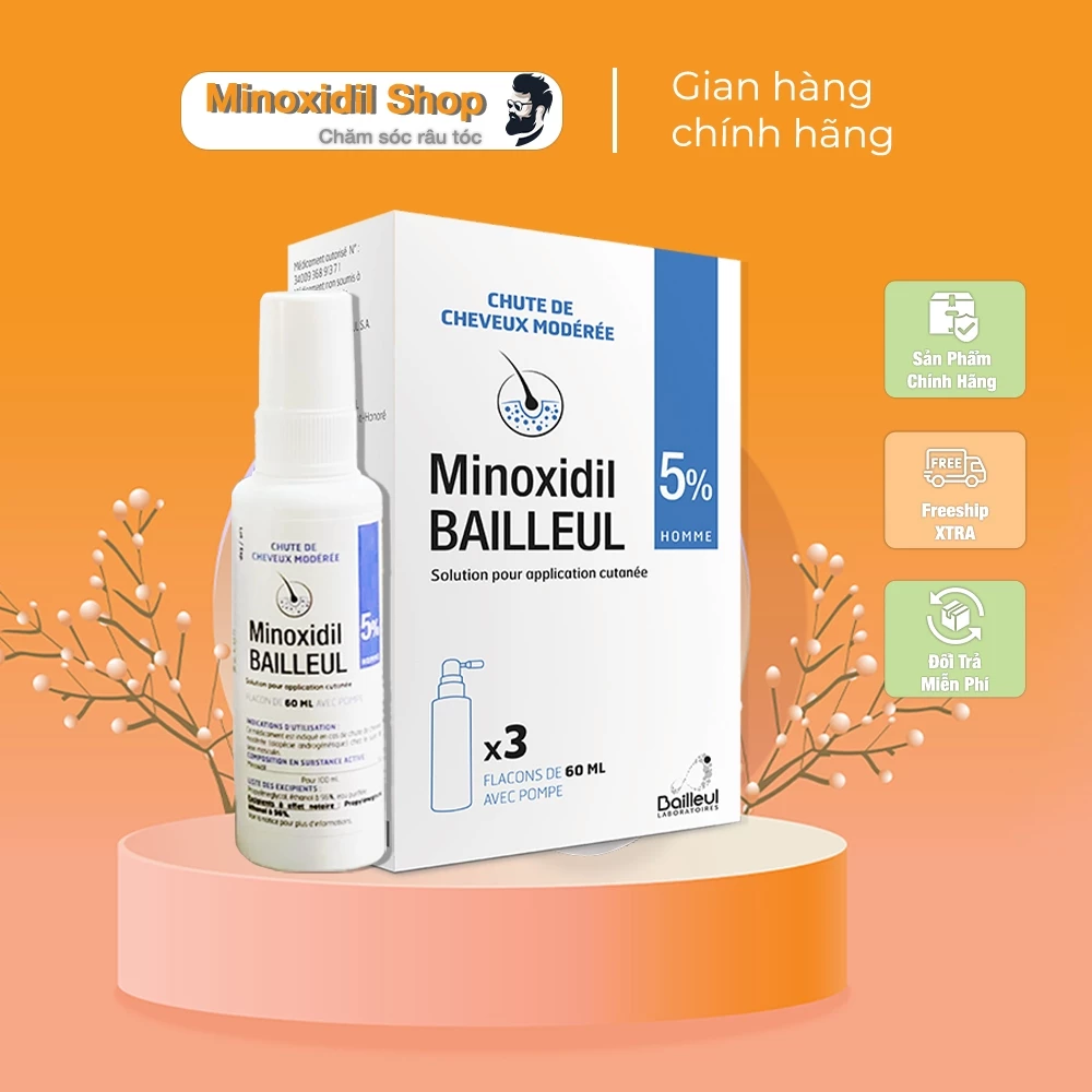 Xịt Mọc Tóc Minoxidil Bailleul 5% Pháp