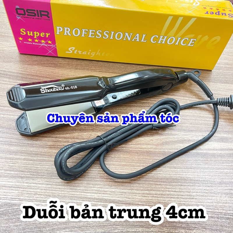 ✅Shoubou Máy Duỗi Tóc Bản Trung 018 Chất Liệu Ceramic Chống Dính 5 Mức Nhiệt Độ 140-220°C Dây Điện 2m2 Xoay 360 độ