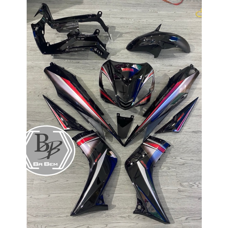 Dàn áo exciter 2006-2010 đen bóng tặng bộ tem dán sẵn như hình