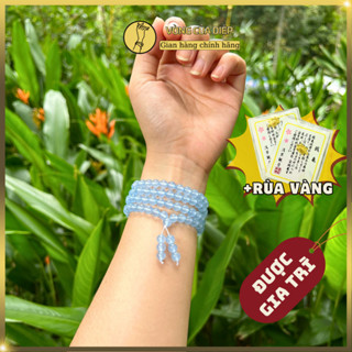 Chuỗi Đeo Tay Đá Aquaa (Hải Lam Xanh Biển), Vòng 108 Hạt 6mm, Thanh Lọc Năng Lượng Và Bình Yên - C35