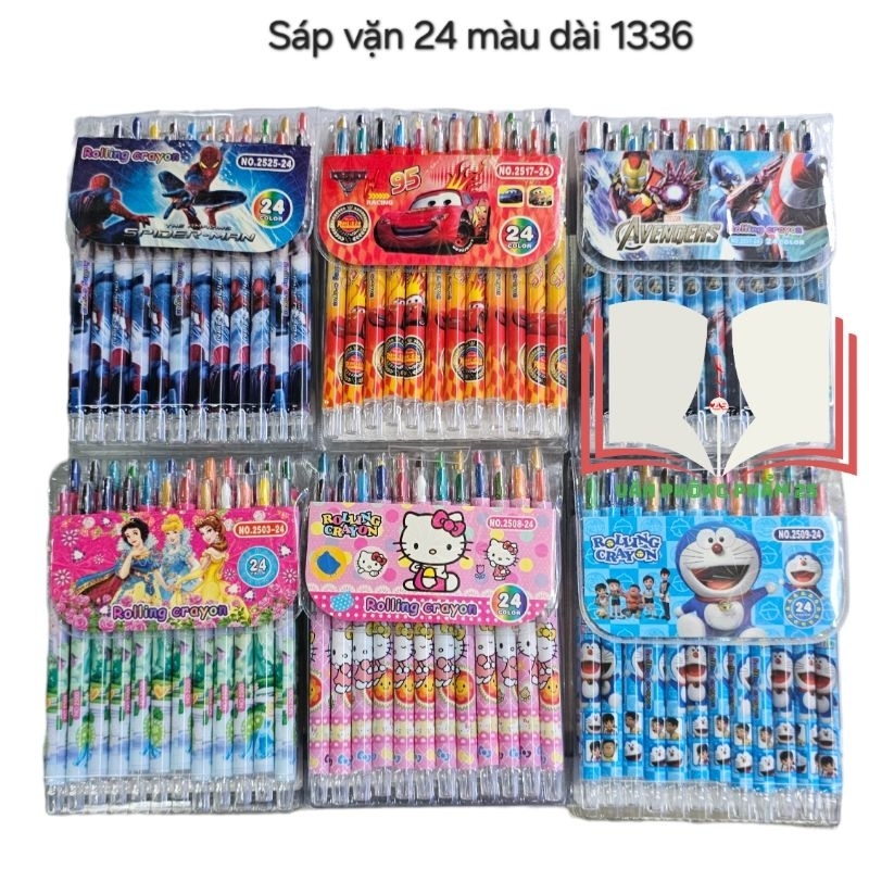 Bút sáp vặn 24 màu dài mã 1336.