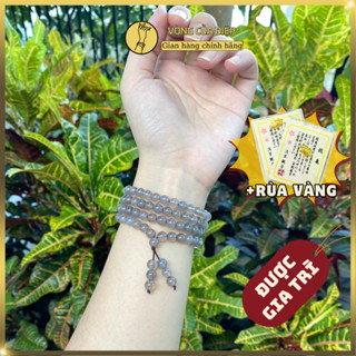 Chuỗi Hạt Đeo Tay 108 Đá T A Khói Size Nhỏ Gọn 6li, Tràng Hạt Phật Pháp Bình An - Vòng Của Diệp - C44