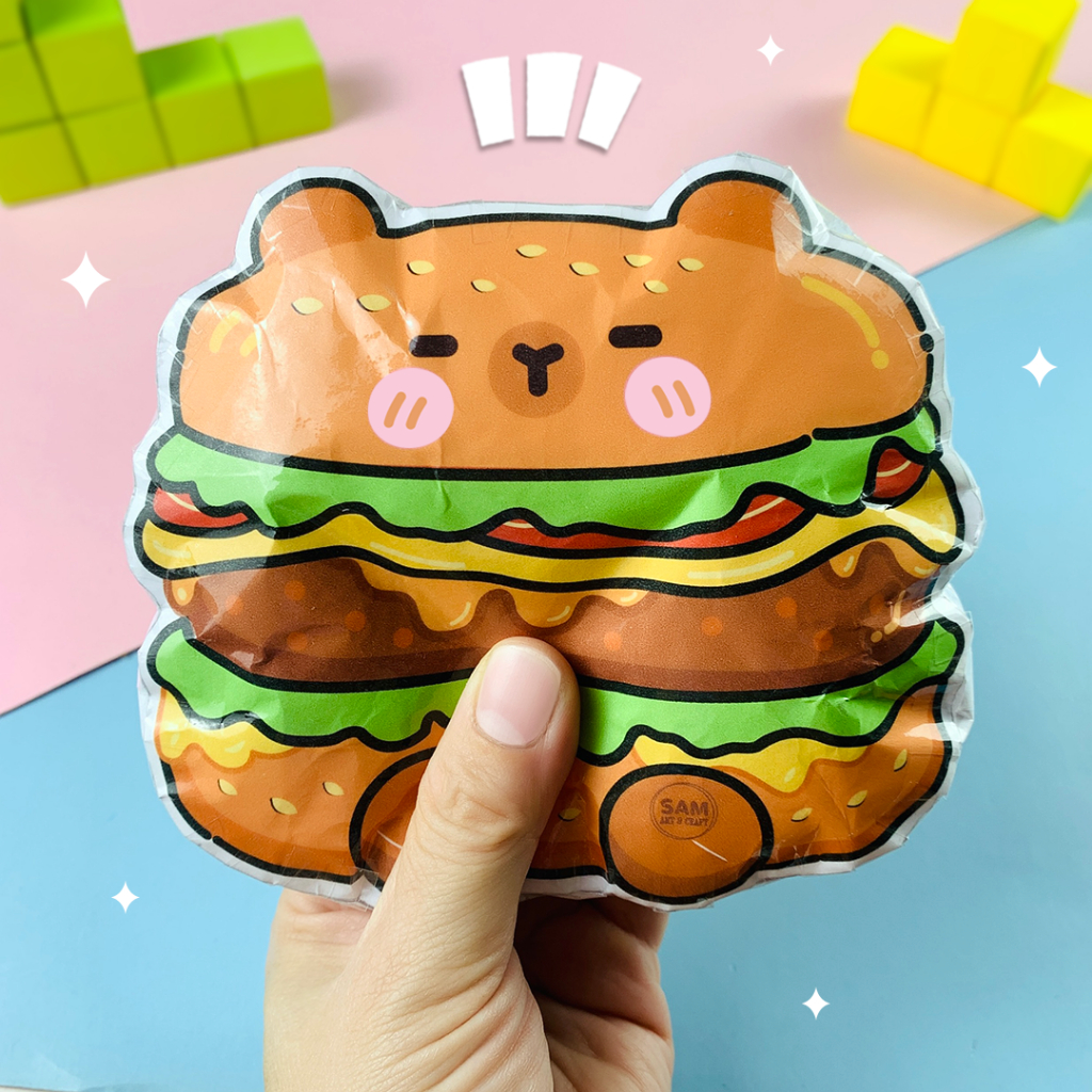 Squishy Chuột Lang Capybara Hamburger Bằng Giấy