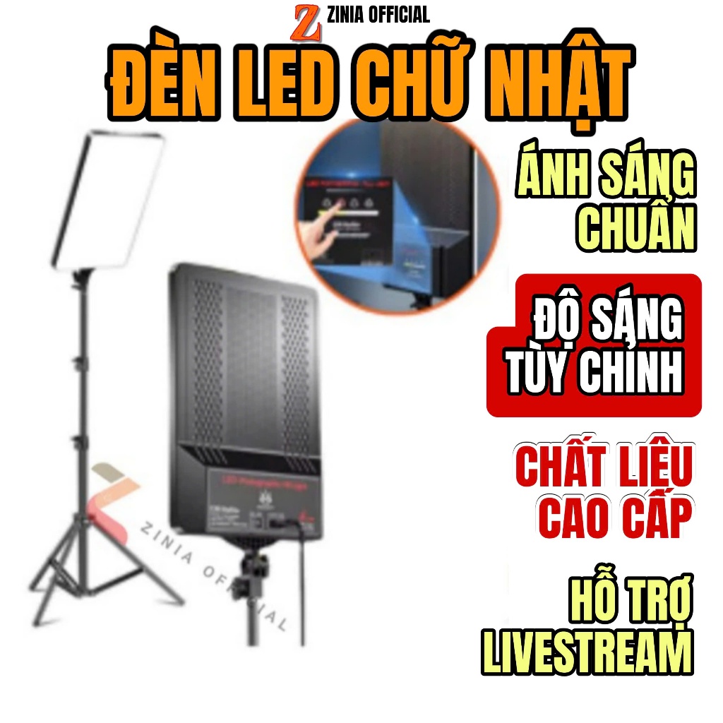 Đèn LED chữ nhật thế hệ mới 2024 chụp ảnh quay video phong studio, hỗ trợ live stream , quay video, 