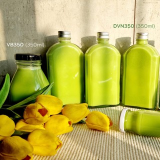Bộ 4 Chai thủy tinh dẹp 350ml DVN