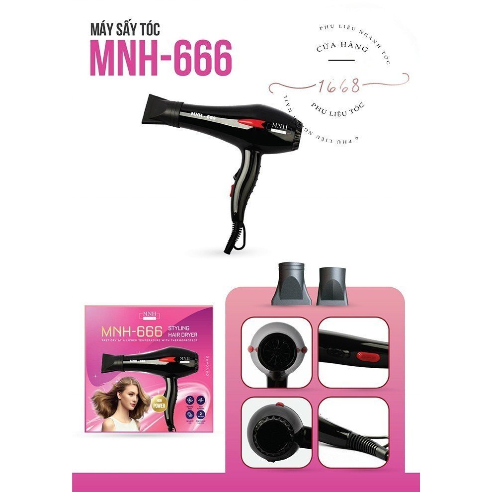 Máy Sấy Tóc 2 Chiều Nóng Lạnh Công Suất Lớn 2400W Tặng Kèm loa sây
