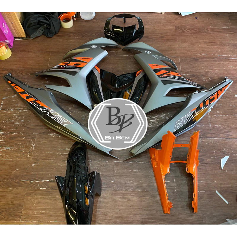 DÀN ÁO EXCITER 150 XAM CAM ĐEN CHÍNH HÃNG -  KÈM TEM 3 LỚP DÁN SẴN NHƯ HÌNH