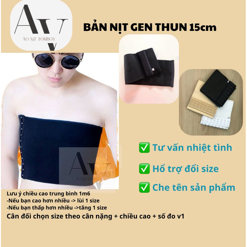 BẢN NỊT NGỰC TOMBOY 15cm nịt gọn , bó sát