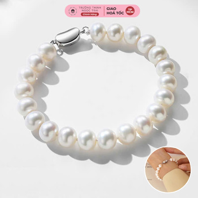 Vòng Tay Ngọc Trai 10ly Màu Trắng Độ Sáng 5a Khoá Bạc 925 - Ngọc Trai Trường Thịnh