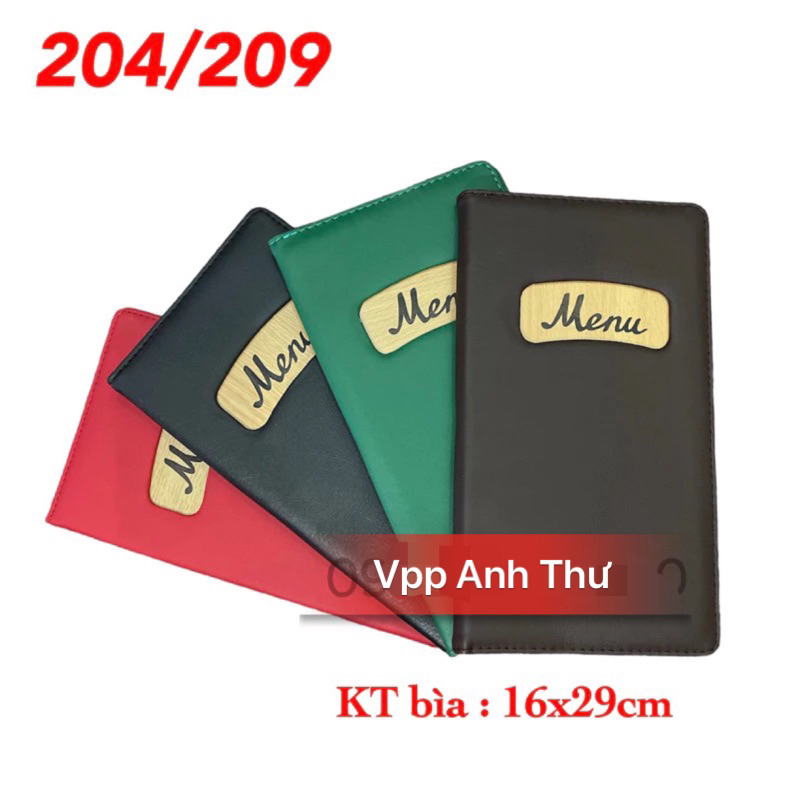 CUỐN BÌA MENU BÌA DA 10-20 LÁ ( 16x29cm)