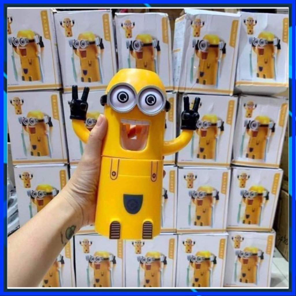 BỘ NHẢ KEM ĐÁNH RĂNG MINION SIÊU TIỆN LỢI PHỤ KIỆN TRONG PHÒNG TẮM