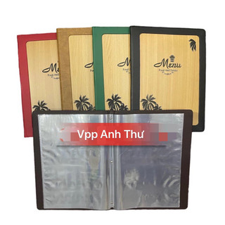 CUỐN MENU - BÌA MENU DA GỖ 10-20 LÁ 2332 A4 (KT 23x32cm)