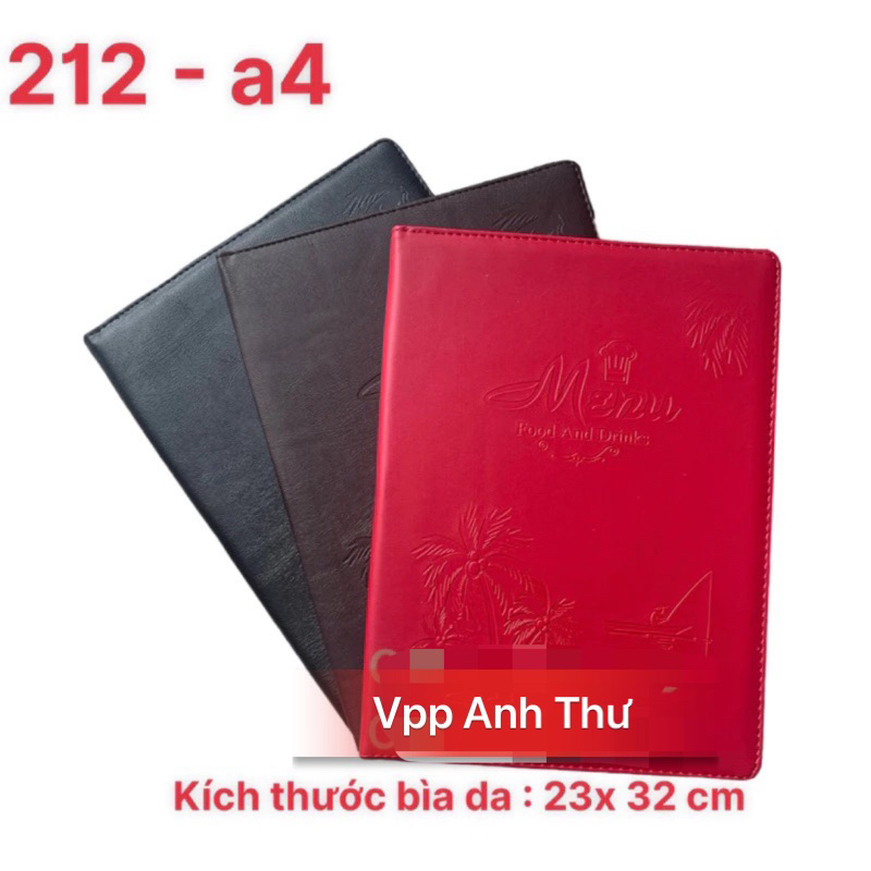 CUỐN BÌA MENU DA 10-20 LÁ( 23x32cm) 212