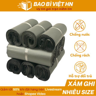 Túi Niêm Phong Màu Xám Ghi Nhiều size, Túi Niêm Phong Chống Nước, Túi Đóng Gói Hàng PE 3 Lớp