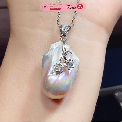 Dây Chuyền Bạc Mặt Dây Ngọc Trai Thô Size Hạt 20mm - Ngọc Trai Trường Thịnh