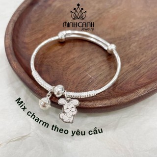 Vòng Bạc 1 Bi Chỉnh Được Size Mix Charm Con Giáp Theo Yêu Cầu - Minh Canh Jewelry
