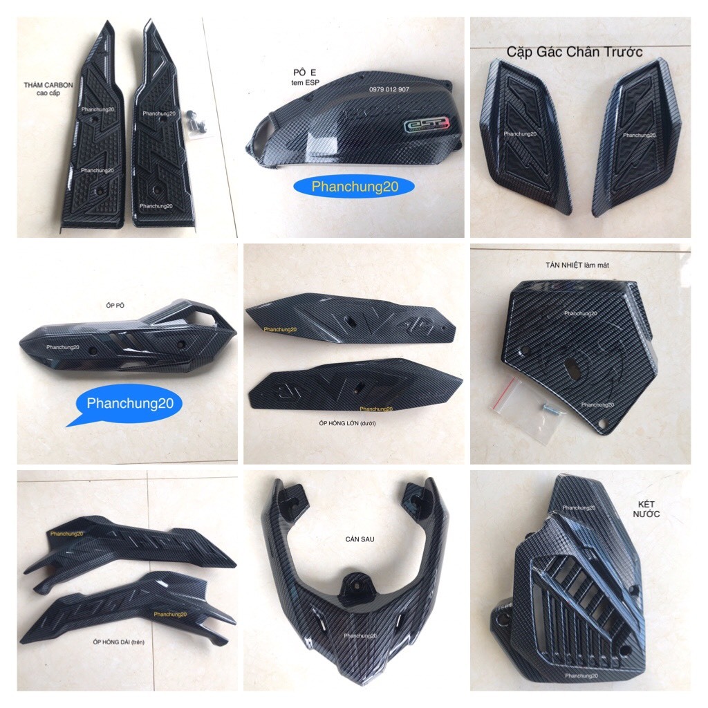 AB 2020 2021 COMBO ỐP PHỤ KIỆN TRANG TRÍ DÙNG CHO ĐỜI XE AB 125 150cc CACBON