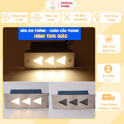 Đèn Âm Tường,Chân Cầu Thang Energy Green Lighting DA-04 Trang Trí Bậc Cầu Thang - Mặt Nhôm Cao Cấp