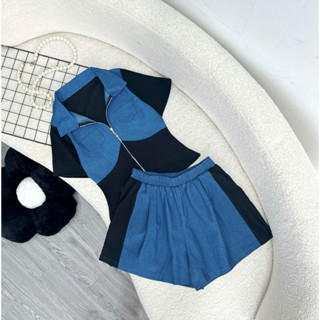 Set Bộ Đồ Bigsize Nữ Áo Tay Ngắn Cổ Polo, Quần Lưng Cao Có Túi Jean Giấy Pha Thun Ruby Cao Cấp Dáng Vừa Năng Động SET844