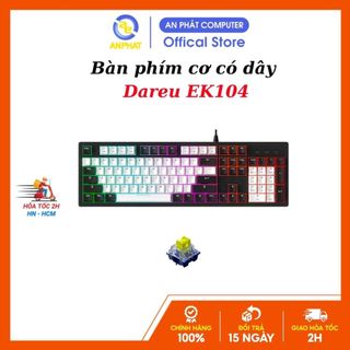  Bàn phím cơ DareU EK104 White Black  104 phím | Dream Switch | LED 7 màu | ABS Doubleshot  
