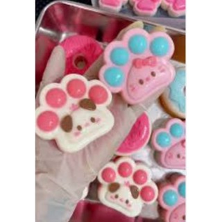 Khuôn silicon chân mèo chân chó, khuôn mèo chó  size to 7,5 cm, chân mèo mặt cười  làm thạch rau câu, pudding trà sữa