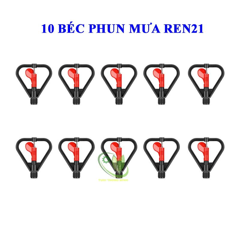 10 Chiếc béc phun mưa 360 ren 21mm
