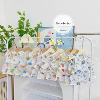 Set 10 bộ cotton giấy ba lỗ mỏng mát nhiều hình in siêu dễ thương cho bé mặc hè