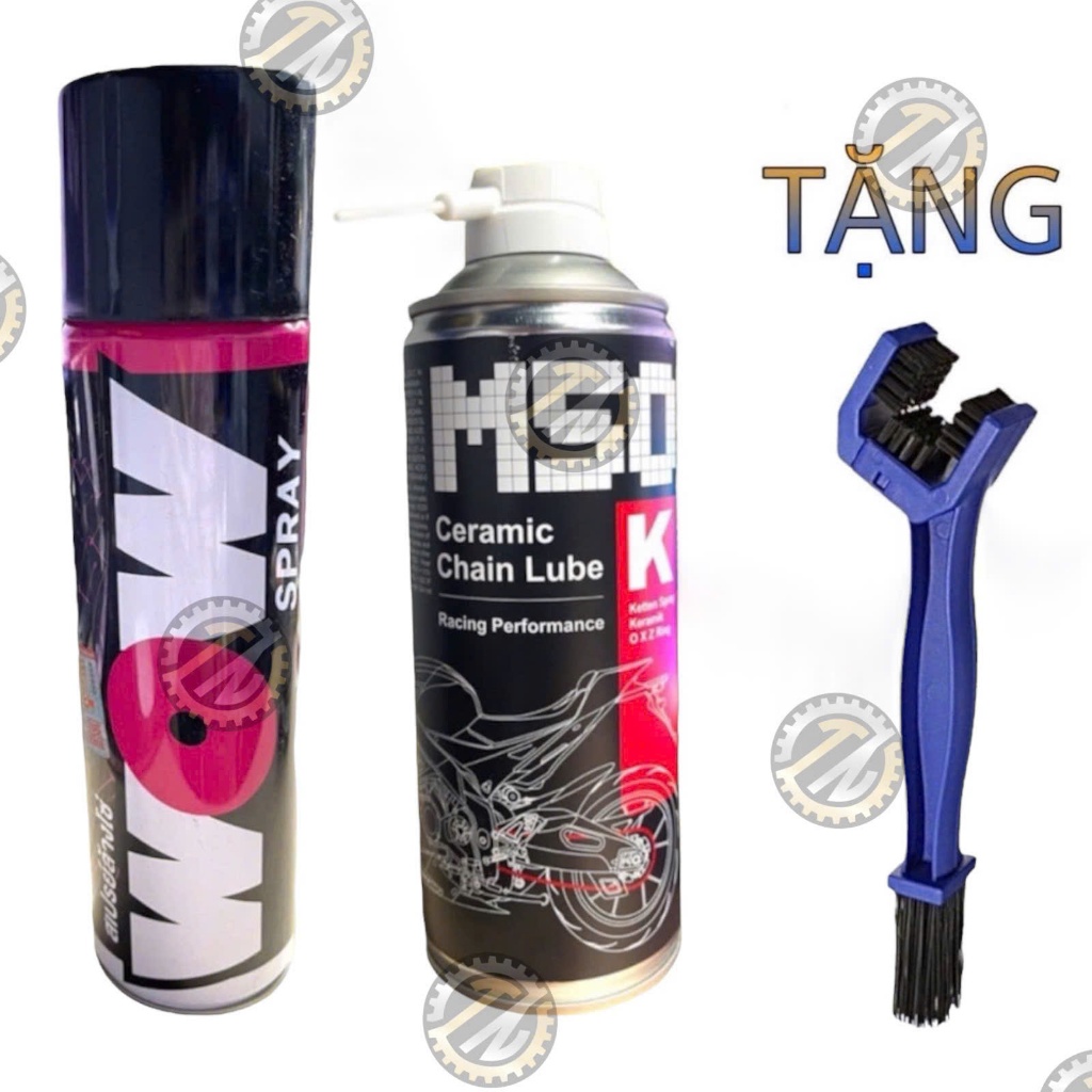 Combo dưỡng sên Voltronic M50 400ml + vệ sinh sên Wow 600ml hàng tặng bàn chải chà sên
