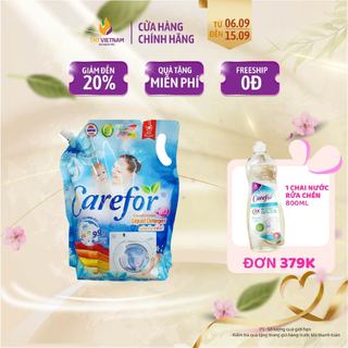 Nước giặt xả vải quần áo Carefor chính hãng hương hoa ly dạng túi 2L