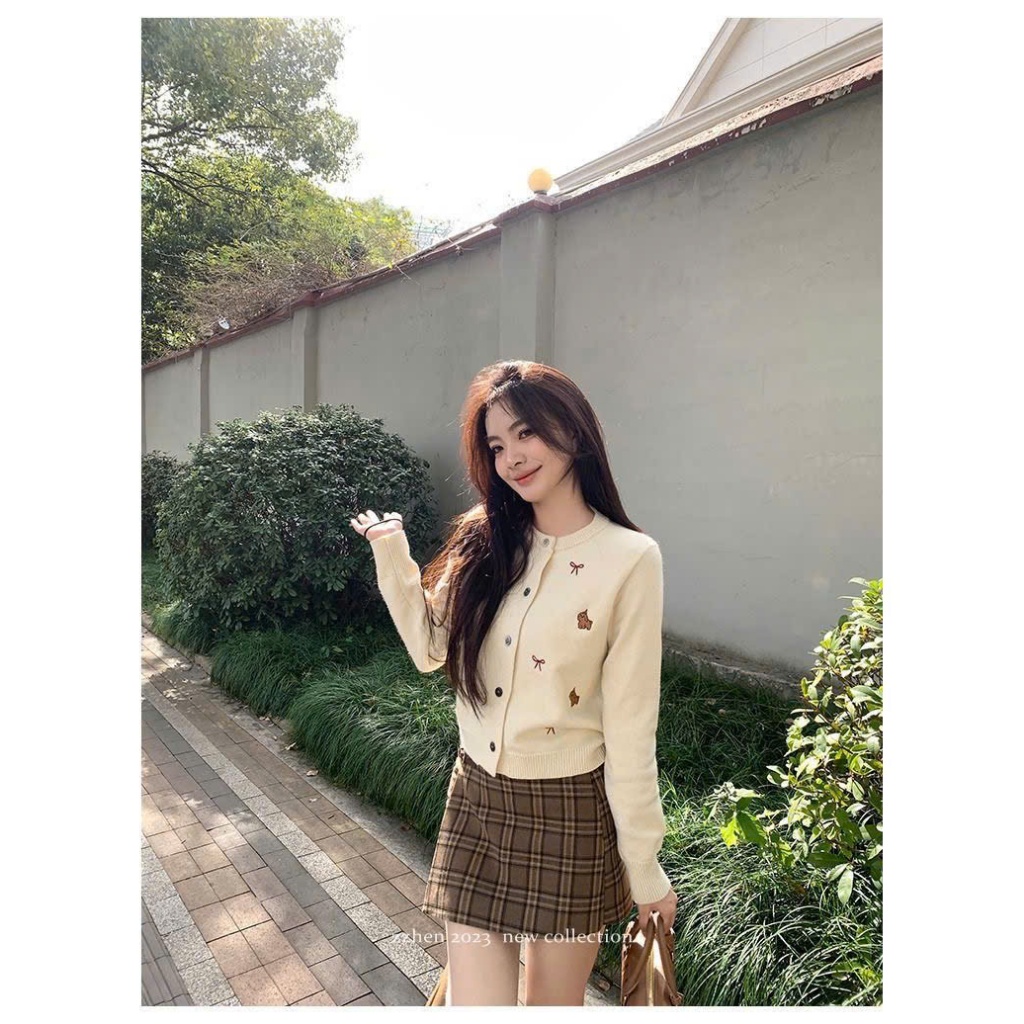 Áo Cadigan Len Lông Thỏ, Áo Len Dệt Kim Hoạ Tiết Thêu Chó Mũ Kèm Nơ Chất Mềm Phong Cách Hàn Quốc Dễ Thương Shopquacam | BigBuy360 - bigbuy360.vn