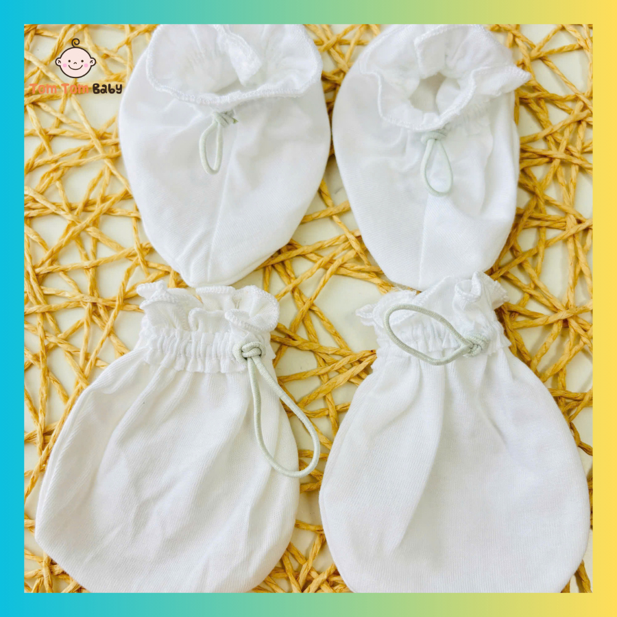 Bộ Bao Tay Bao Chân sơ sinh Thông Minh JOU ( Tăng giảm rộng tùy ý), Chất vải cotton mềm mịn, thoáng mát
