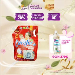 Nước giặt xả vải Carefor chính hãng hương hoa hồng Pháp 2L nhập khẩu Thái Lan