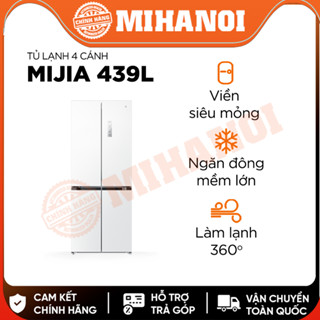 Tủ lạnh 4 cánh Xiaomi Mijia 439L – Thiết kế siêu mỏng, màu trắng tinh tế, 18 ngăn chứa đa dạng