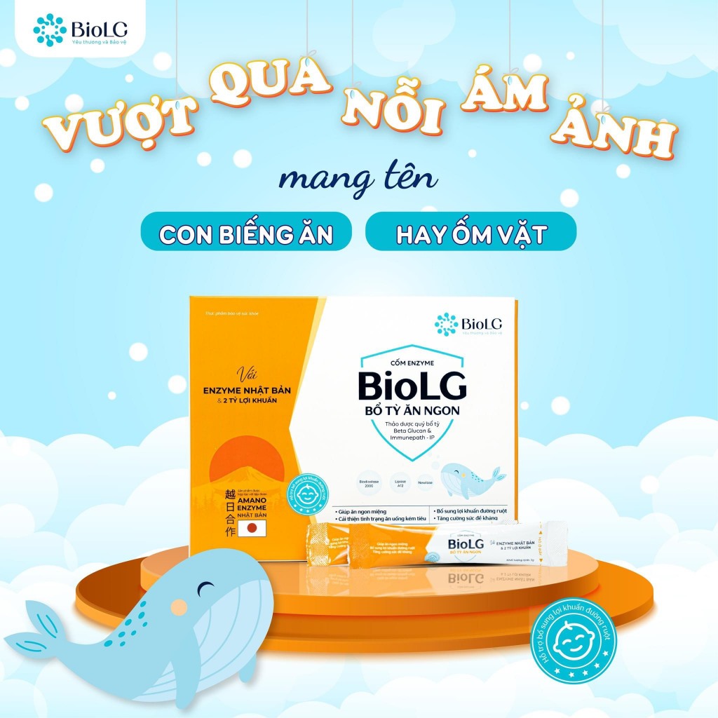 Cốm enzyme BioLG - Bổ tỳ ăn ngon dành cho bé biếng ăn chậm lớn tiêu hóa kém sức đề kháng yếu 20 gói