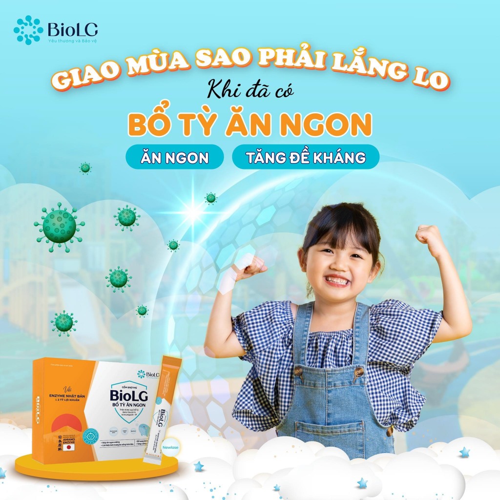Cốm enzyme BioLG - Bổ tỳ ăn ngon dành cho bé biếng ăn chậm lớn tiêu hóa kém sức đề kháng yếu 20 gói