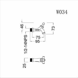 Vòi Lạnh Gắn Tường CAESAR W034C (Ø21)