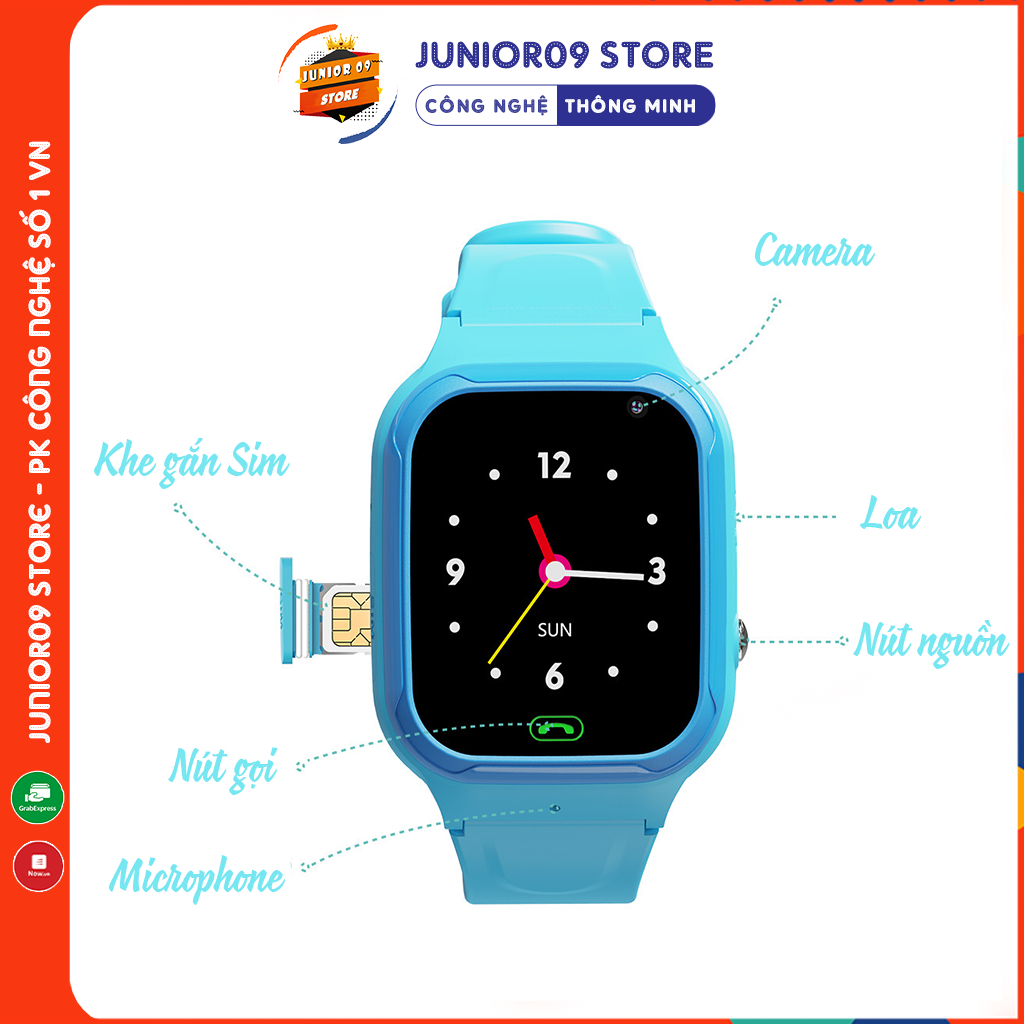Đồng hồ thông minh Định vị Trẻ em Lắp sim Nghe gọi Video Call Chống nước cho bé trai bé gái JUNIOR09 WATCH KID MINI | BigBuy360 - bigbuy360.vn