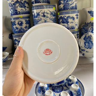Bộ Ấm Chén Trà Thờ, Ấm Chén Thờ Men Lam Bát Tràng