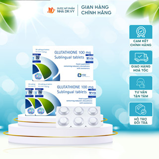 (CHÍNH HÃNG) Viên Ngậm Trắng Da Dưới Lưỡi Glutathione 100mg Nhập Khẩu Italy (Hộp 30 viên)