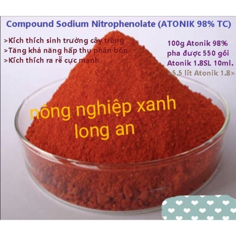 Atonik nguyên chất đậm đặc  (100GR) - tương đương 550 gói atonik 1.8sl)  kích mầm, kích rễ, cây trồn